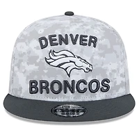 Denver Broncos White Camo and Graphite 2024 NFL Salute to Service New Era 9FIFTY Snapback Hat