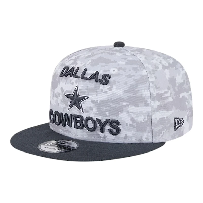 Dallas Cowboys White Camo and Graphite 2024 NFL Salute to Service New Era 9FIFTY Snapback Hat