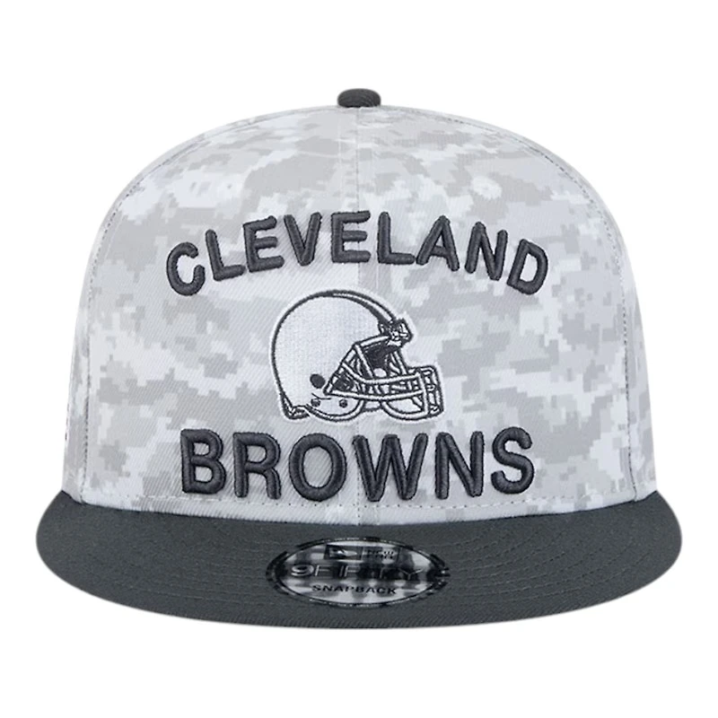 Cleveland Browns White Camo and Graphite 2024 NFL Salute to Service New Era 9FIFTY Snapback Hat