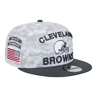 Cleveland Browns White Camo and Graphite 2024 NFL Salute to Service New Era 9FIFTY Snapback Hat