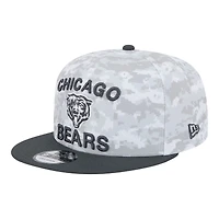 Chicago Bears White Camo and Graphite 2024 NFL Salute to Service New Era 9FIFTY Snapback Hat