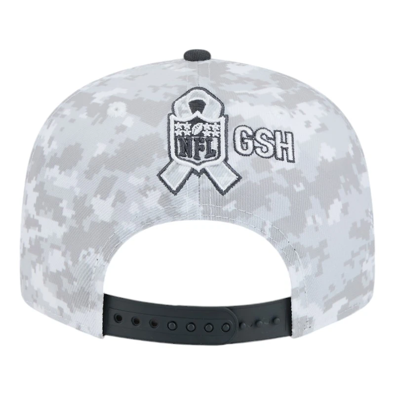 Chicago Bears White Camo and Graphite 2024 NFL Salute to Service New Era 9FIFTY Snapback Hat
