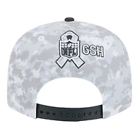 Chicago Bears White Camo and Graphite 2024 NFL Salute to Service New Era 9FIFTY Snapback Hat