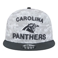 Carolina Panthers White Camo and Graphite 2024 NFL Salute to Service New Era 9FIFTY Snapback Hat