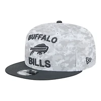 Buffalo Bills White Camo and Graphite 2024 NFL Salute to Service New Era 9FIFTY Snapback Hat