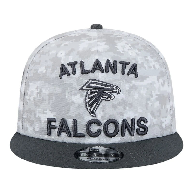 Atlanta Falcons White Camo and Graphite 2024 NFL Salute to Service New Era 9FIFTY Snapback Hat
