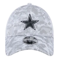 Youth Dallas Cowboys White Camo 2024 NFL Salute to Service New Era 9FORTY Stretch Snap Hat
