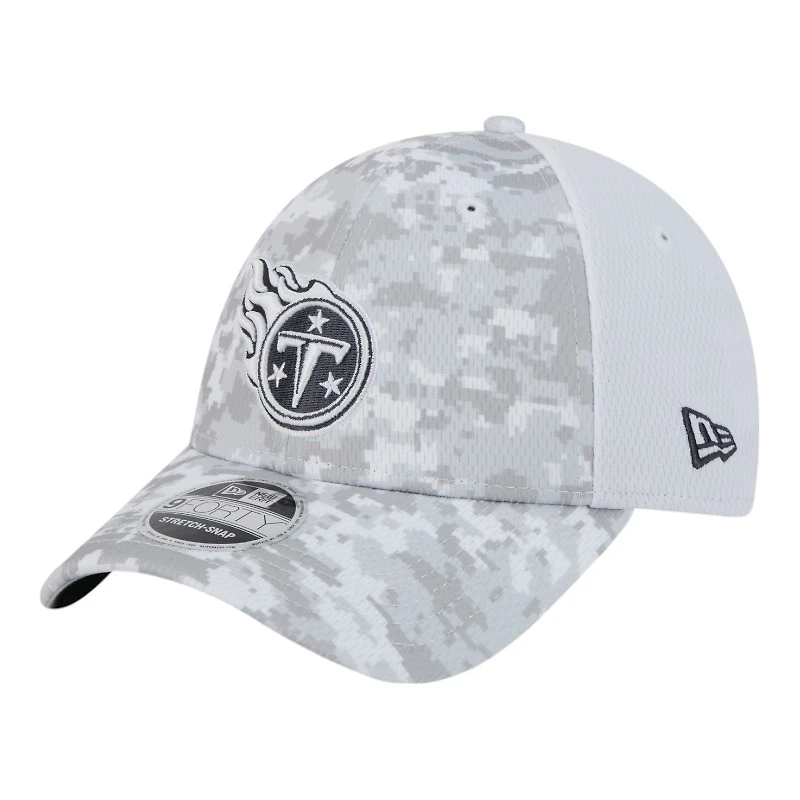 Tennessee Titans White Camo 2024 NFL Salute to Service New Era 9FORTY Stretch Snap Hat