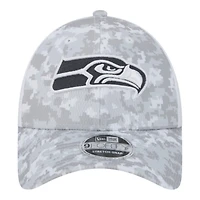 Seattle Seahawks White Camo 2024 NFL Salute to Service New Era 9FORTY Stretch Snap Hat