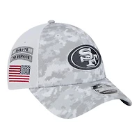 San Francisco 49ers White Camo 2024 NFL Salute to Service New Era 9FORTY Stretch Snap Hat