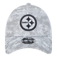 Pittsburgh Steelers White Camo 2024 NFL Salute to Service New Era 9FORTY Stretch Snap Hat