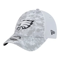 Philadelphia Eagles White Camo 2024 NFL Salute to Service New Era 9FORTY Stretch Snap Hat