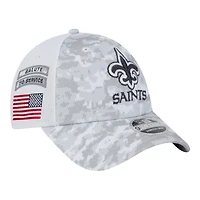 New Orleans Saints White Camo 2024 NFL Salute to Service New Era 9FORTY Stretch Snap Hat