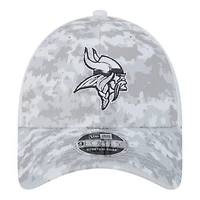 Minnesota Vikings White Camo 2024 NFL Salute to Service New Era 9FORTY Stretch Snap Hat