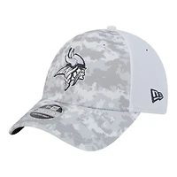 Minnesota Vikings White Camo 2024 NFL Salute to Service New Era 9FORTY Stretch Snap Hat