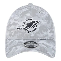 Miami Dolphins White Camo 2024 NFL Salute to Service New Era 9FORTY Stretch Snap Hat