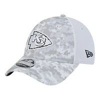 Kansas City Chiefs White Camo 2024 NFL Salute to Service New Era 9FORTY Stretch Snap Hat