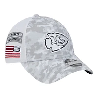 Kansas City Chiefs White Camo 2024 NFL Salute to Service New Era 9FORTY Stretch Snap Hat