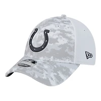 Indianapolis Colts White Camo 2024 NFL Salute to Service New Era 9FORTY Stretch Snap Hat
