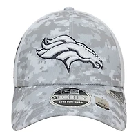 Denver Broncos White Camo 2024 NFL Salute to Service New Era 9FORTY Stretch Snap Hat