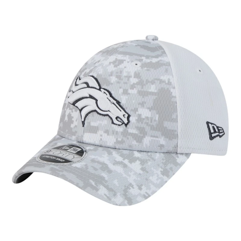 Denver Broncos White Camo 2024 NFL Salute to Service New Era 9FORTY Stretch Snap Hat