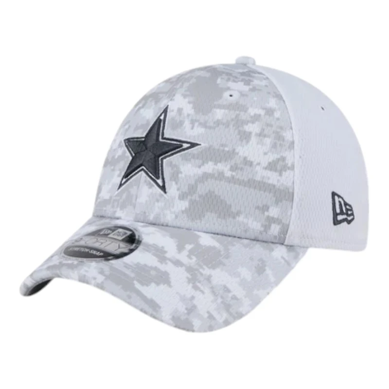 Dallas Cowboys White Camo 2024 NFL Salute to Service New Era 9FORTY Stretch Snap Hat