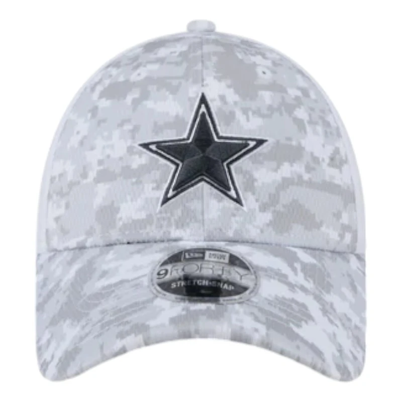 Dallas Cowboys White Camo 2024 NFL Salute to Service New Era 9FORTY Stretch Snap Hat