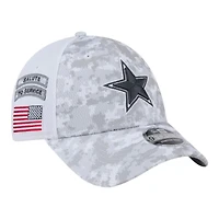 Dallas Cowboys White Camo 2024 NFL Salute to Service New Era 9FORTY Stretch Snap Hat