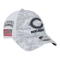 Chicago Bears White Camo 2024 NFL Salute to Service New Era 9FORTY Stretch Snap Hat