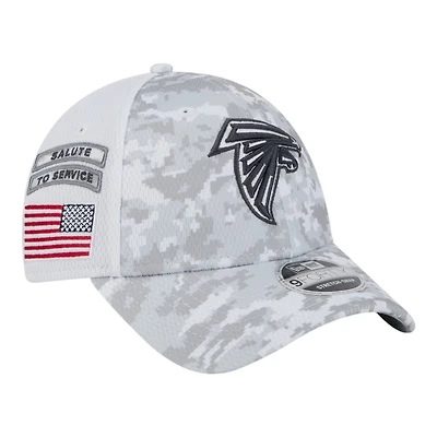 Atlanta Falcons White Camo 2024 NFL Salute to Service New Era 9FORTY Stretch Snap Hat