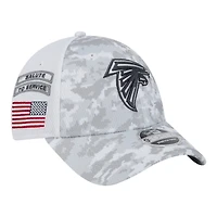 Atlanta Falcons White Camo 2024 NFL Salute to Service New Era 9FORTY Stretch Snap Hat