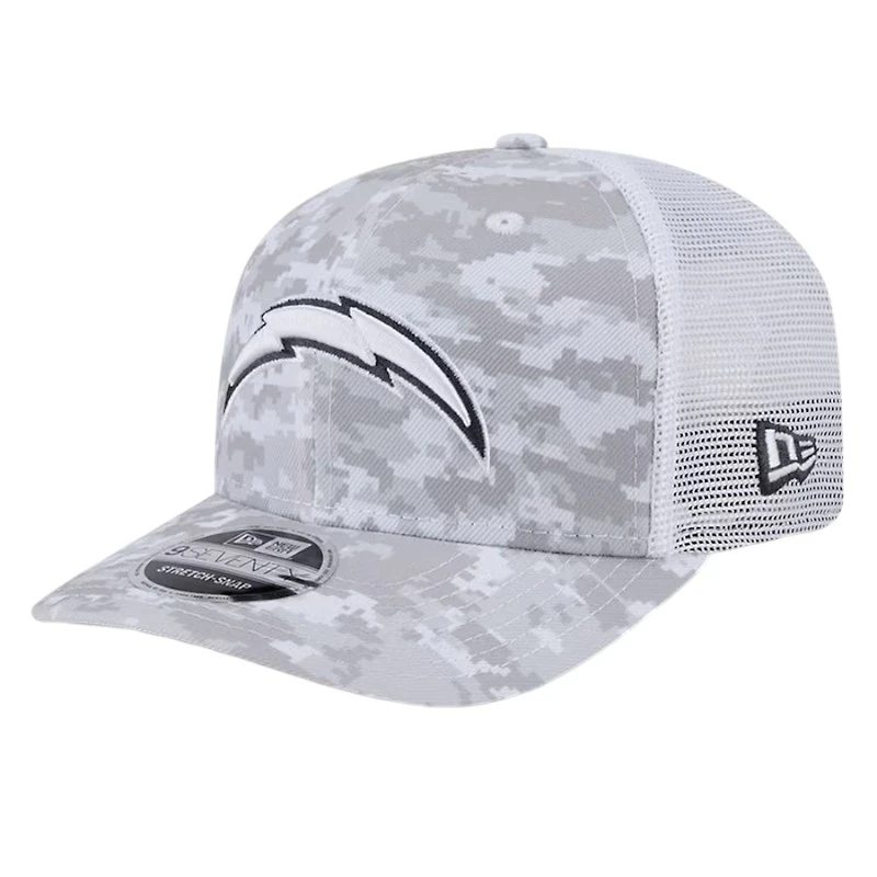 Los Angeles Chargers White Digital Camo 2024 NFL Salute to Service New Era 9SEVENTY Trucker Snapback Hat
