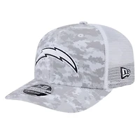 Los Angeles Chargers White Digital Camo 2024 NFL Salute to Service New Era 9SEVENTY Trucker Snapback Hat