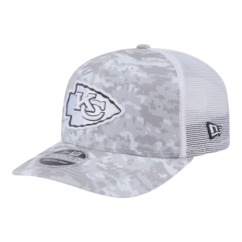 Kansas City Chiefs White Digital Camo 2024 NFL Salute to Service New Era 9SEVENTY Trucker Snapback Hat