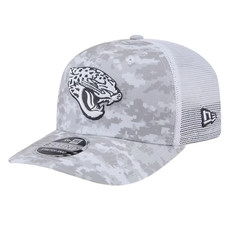 Jacksonville Jaguars White Digital Camo 2024 NFL Salute to Service New Era 9SEVENTY Trucker Snapback Hat