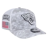 Jacksonville Jaguars White Digital Camo 2024 NFL Salute to Service New Era 9SEVENTY Trucker Snapback Hat