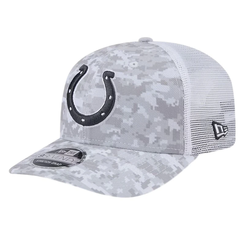 Indianapolis Colts White Digital Camo 2024 NFL Salute to Service New Era 9SEVENTY Trucker Snapback Hat