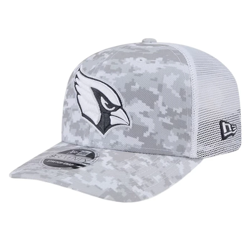 Arizona Cardinals White Digital Camo 2024 NFL Salute to Service New Era 9SEVENTY Trucker Snapback Hat