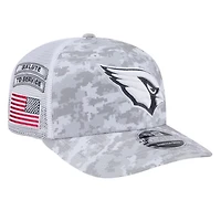 Arizona Cardinals White Digital Camo 2024 NFL Salute to Service New Era 9SEVENTY Trucker Snapback Hat