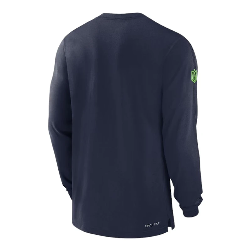 Seattle Seahawks College Navy Nike Sideline Player Performance Long Sleeve T-Shirt