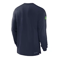 Seattle Seahawks College Navy Nike Sideline Player Performance Long Sleeve T-Shirt