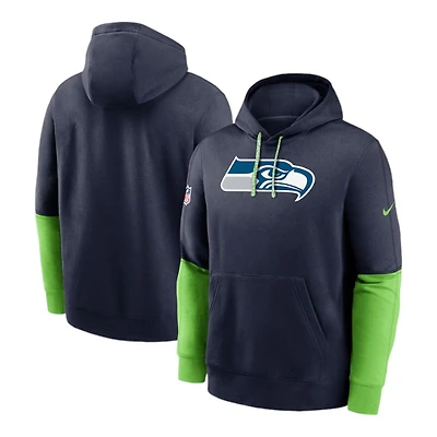 Seattle Seahawks College Navy Nike 2024 Sideline Club Pullover Hoodie