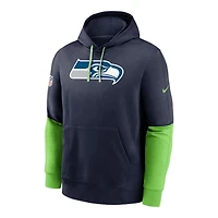 Seattle Seahawks College Navy Nike 2024 Sideline Club Pullover Hoodie