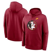 Florida State Seminoles Garnet Red Nike Legacy Logo Club Fleece Pullover Hoodie