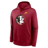 Florida State Seminoles Garnet Red Nike Legacy Logo Club Fleece Pullover Hoodie