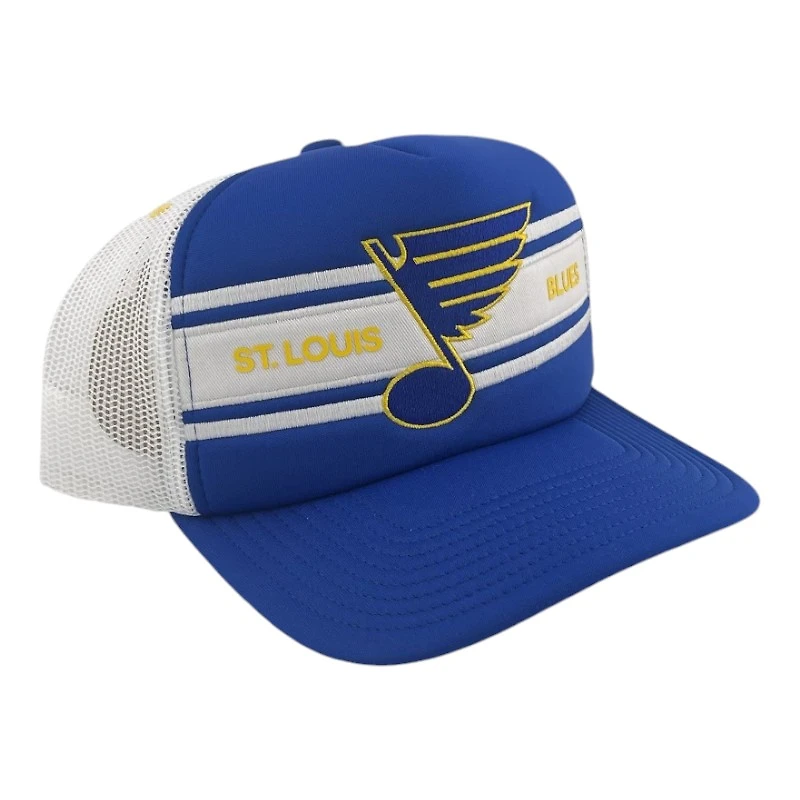 St. Louis Blues Royal and White Trucker Mesh Mitchell & Ness Snapback Hat