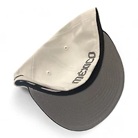Mexico Chrome and Black Two Tone Flag Patch Gray UV New Era 59Fifty Fitted Hat