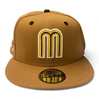Mexico Toasted Peanut Flag Patch Text Batterman Gray UV New Era 59Fifty Fitted Hat
