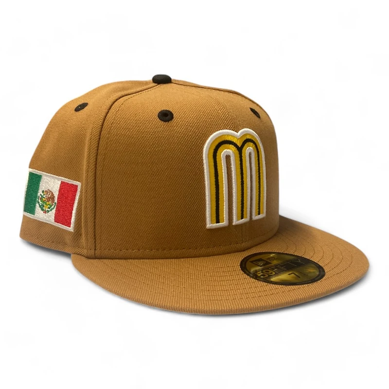 Mexico Toasted Peanut Flag Patch Text Batterman Gray UV New Era 59Fifty Fitted Hat