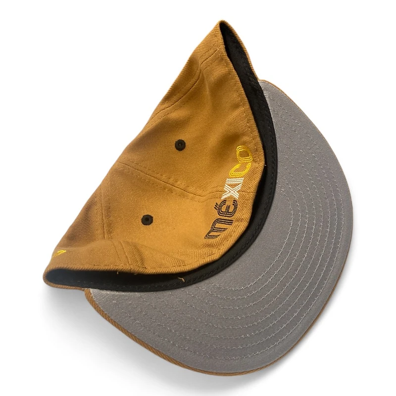 Mexico Toasted Peanut Flag Patch Text Batterman Gray UV New Era 59Fifty Fitted Hat